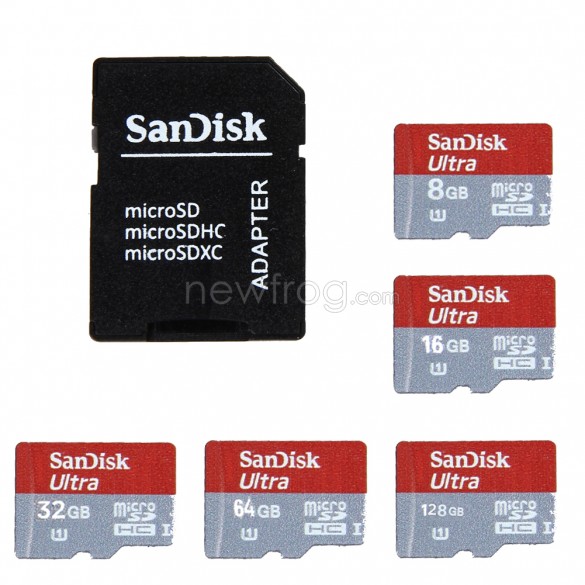 SanDisk Ultra UHS-I Class 10 SD Memory Card Red + Gray with Adapter