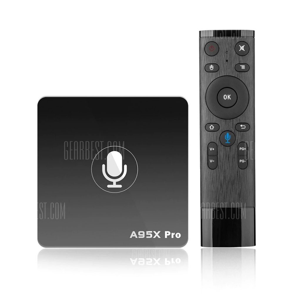 coupon, gearbest, A95X PRO Android TV Box with Voice Control - EU PLUG BLACK