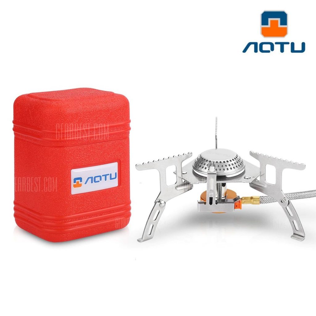 gearbest, AOTU AT6303 Portable Outdoor Folding Gas Stove Camping Equipment Hiking Gas Stove