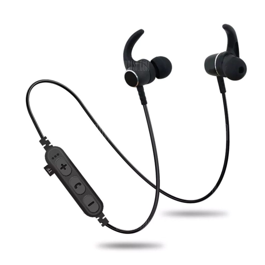 gearbest, Gocomma Noise Cancelling Bluetooth Wireless Sports Headset with TF Slot - BLACK