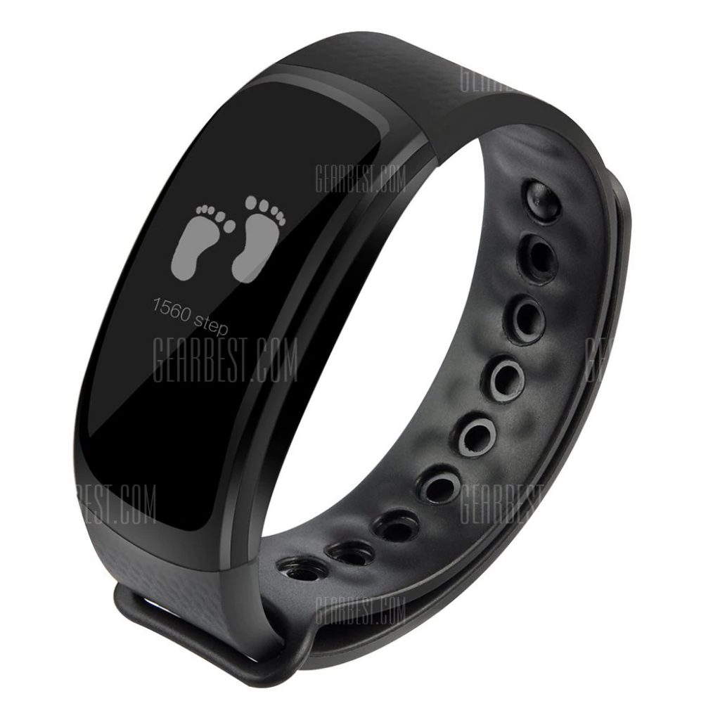 gearbest, OUKITEL A18 Heart Rate Smartband for Android iOS - BLACK