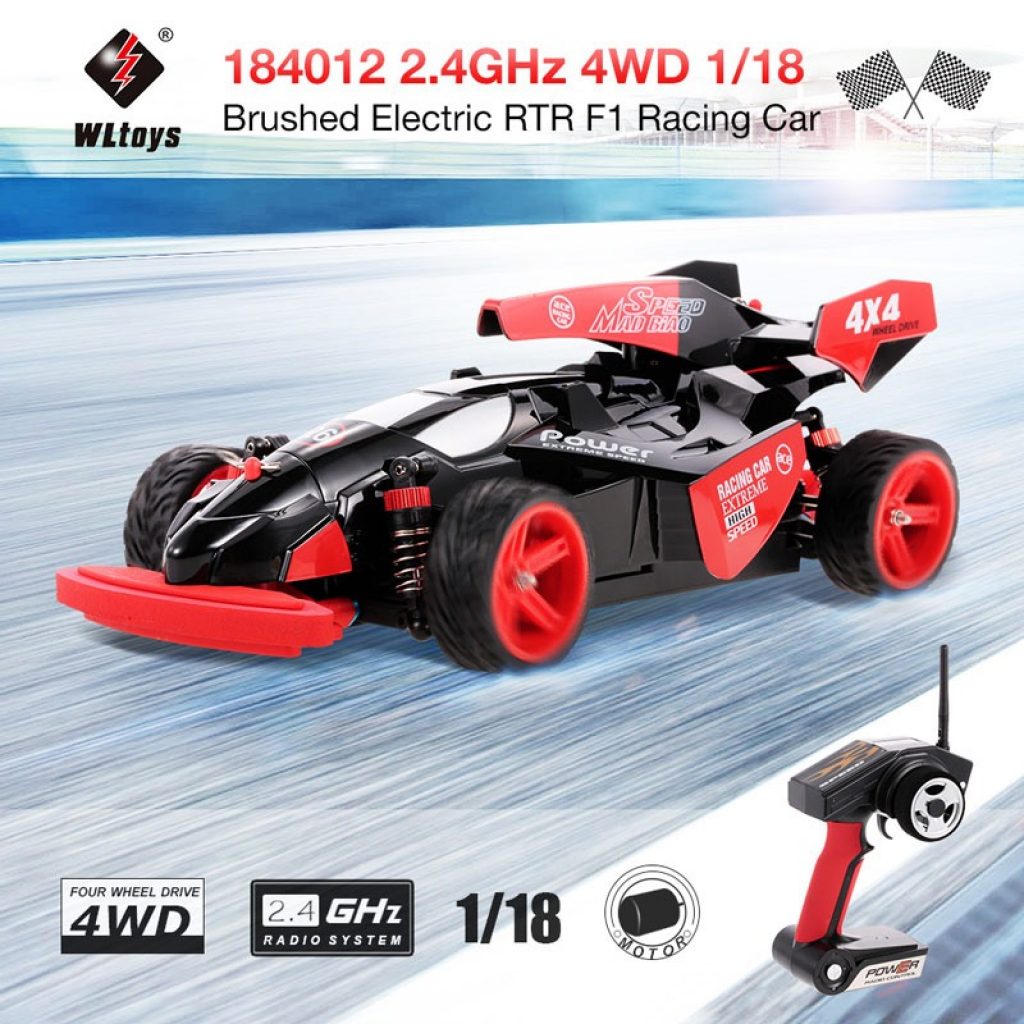 tomtop, Original WLtoys 184012 2.4GHz 4WD 45KMH Brushed Electric RTR F1 Racing RC Car