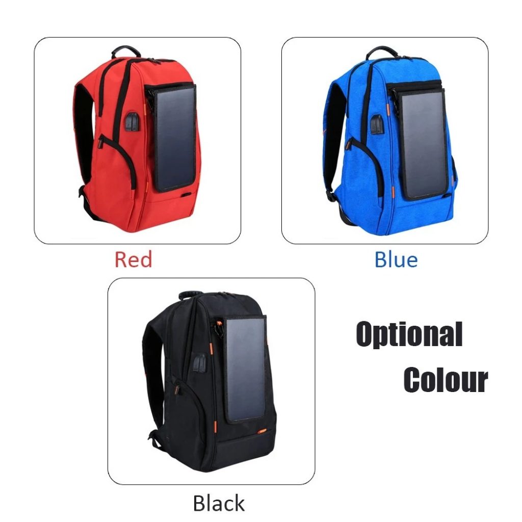 coupon, tomtop, Outdoor Charging Backpack + USB Port with Solar Panel
