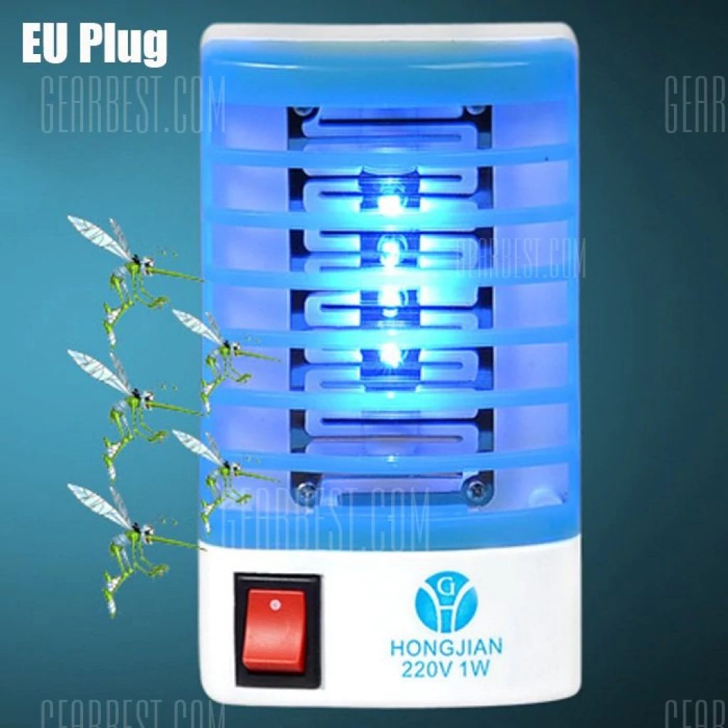 gearbest, 2 in 1 Mini LED Lamp Mosquito Killer - 220V - BLUE EU PLUG