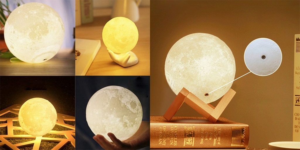 gearbest, 3D LED Magical Moon Lamp Touch Sensor USB Night Light