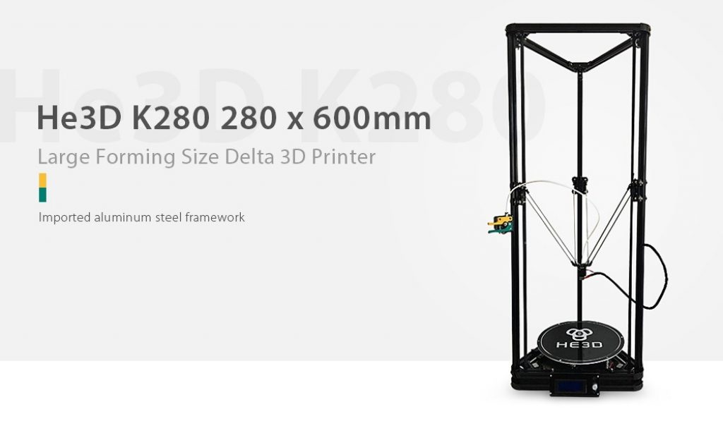 gearbest, He3D K280 280 x 600mm Forming Size Delta 3D Printer