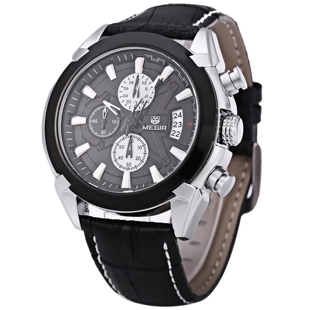gearbest, MEGIR M2020 Male Quartz Watch - WHITE