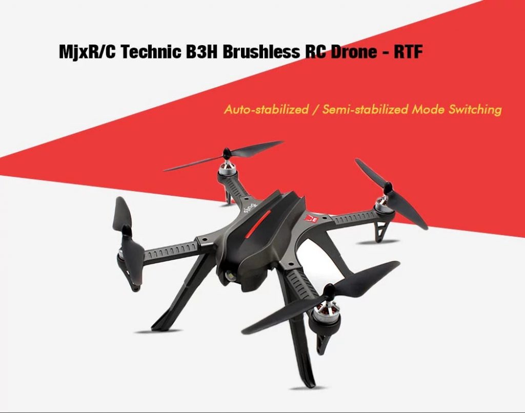 gearbest, MjxRC Technic B3H Brushless RC Drone RTF - BLACK 1080P CAMERA