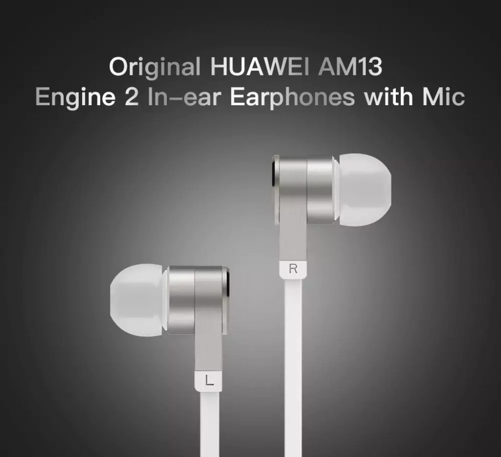 gearbest, Original HUAWEI AM13 Engine 2 In-ear Earphones with Mic - SILVER