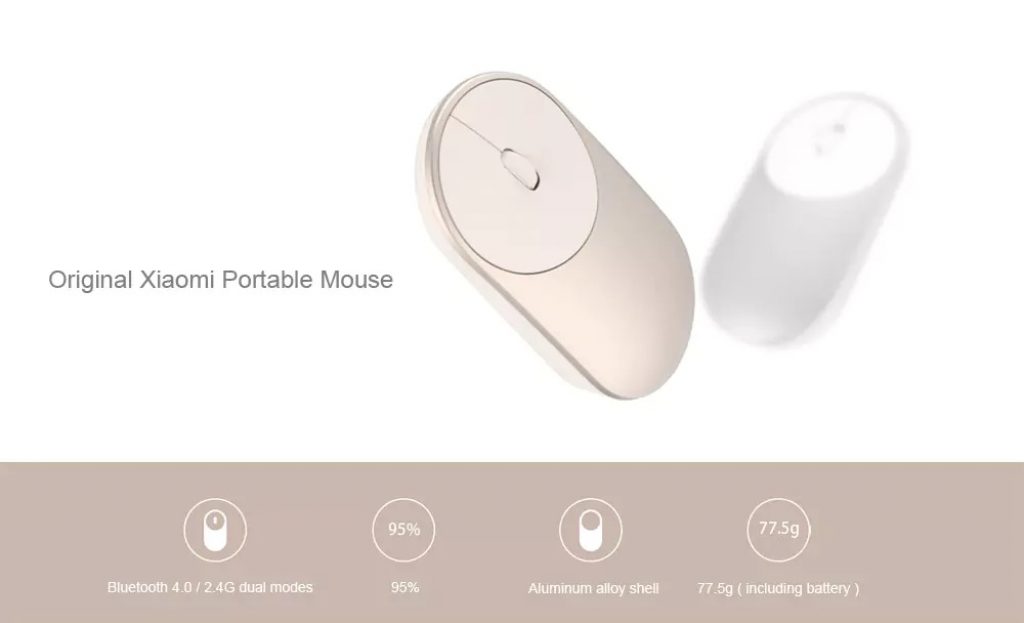gearbest, Original Xiaomi Portable Mouse - DARK GRAY