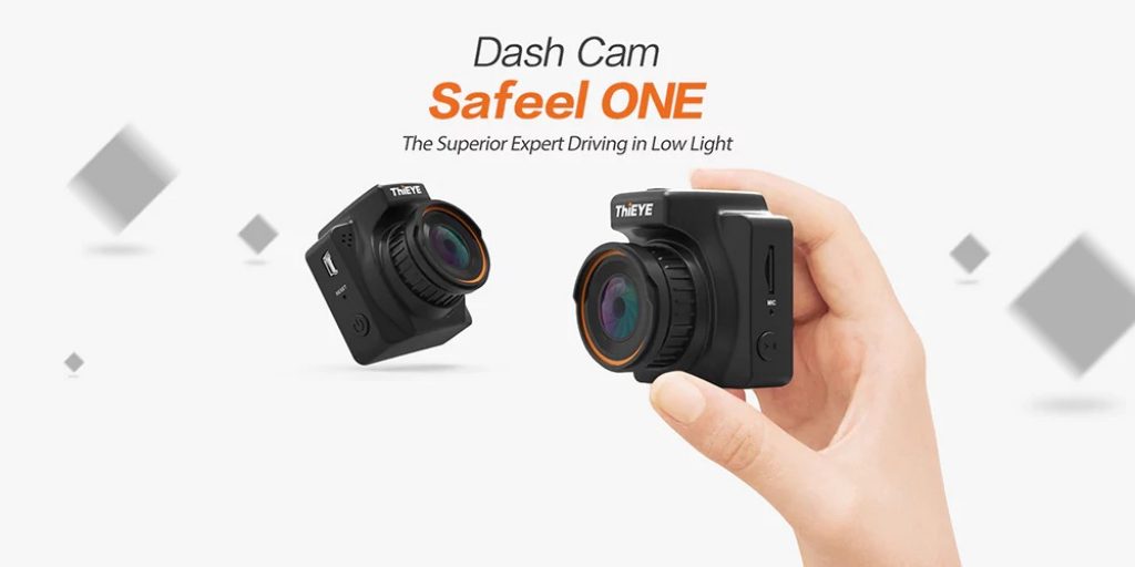gearbest, ThiEYE Safeel One Dash Camera 1296P Car DVR - BLACK WITH BUILT-IN BATTERY