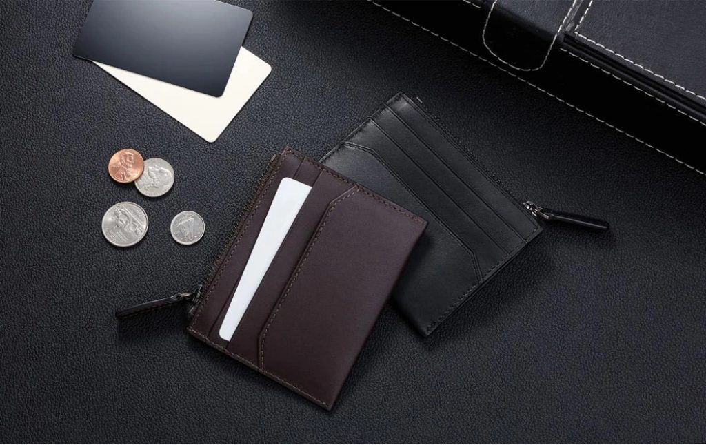 gearbest, Xiaomi 90fen Stylish Minimalist Leather Coin Purse Wallet - BLACK
