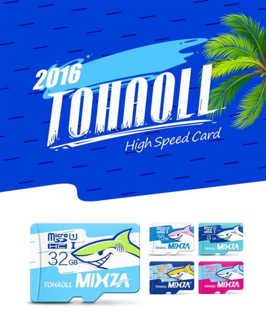 gearbest, MIXZA TOHAOLL Ocean Series 16GB Micro SD Memory Card - COLORMIX 16GB