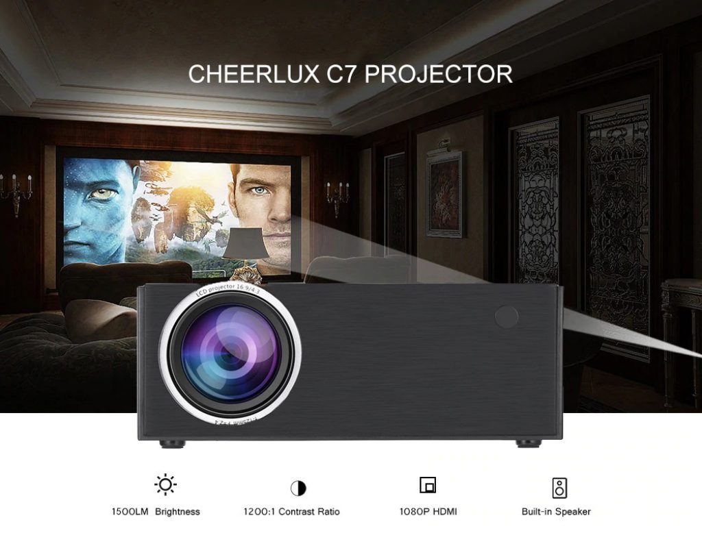 coupon, gearbest, Cheerlux C7 LCD 1500 Lumens Home Theater Mini Projector