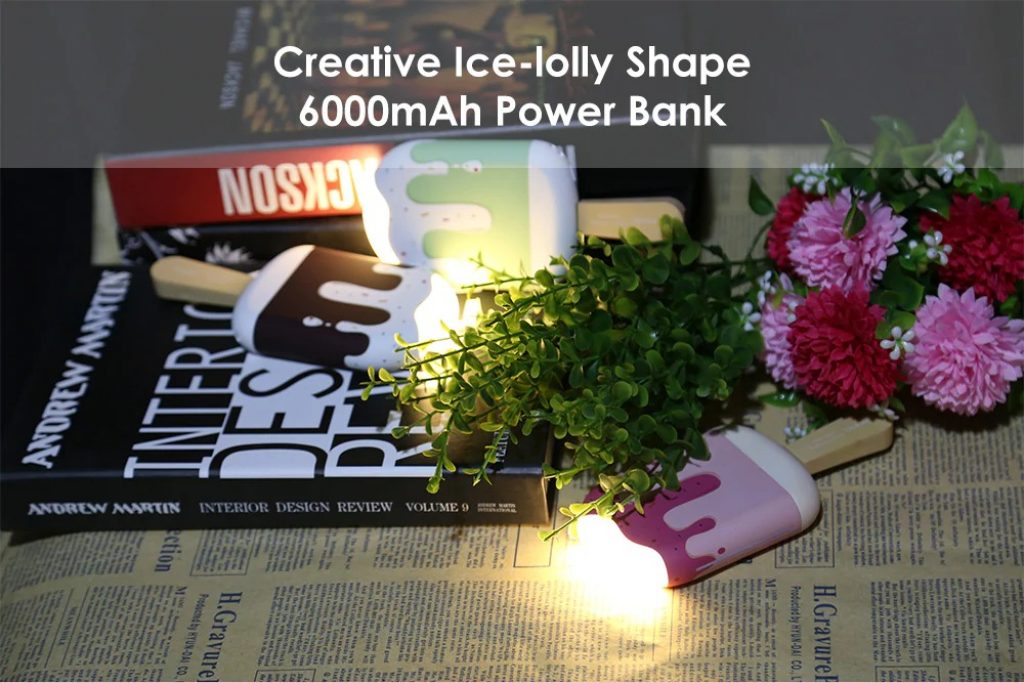 coupon, gearbest, Creative Ice-lolly Shape 6000mAh Portable Power Bank