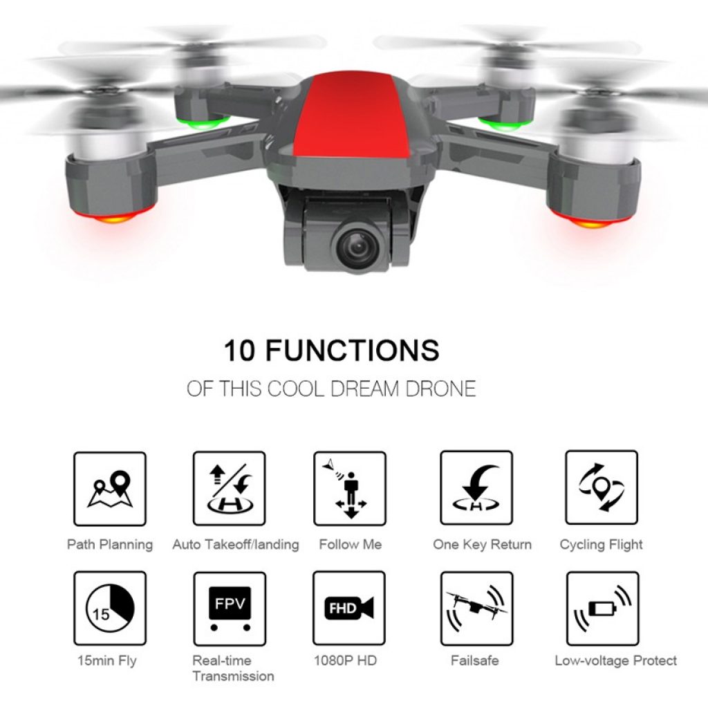 coupon, tomtop, DREAM 5GHz GPS GLONASS Optical Flow Positioning 1080P Camera FPV Altitude Hold RC Quadcopter