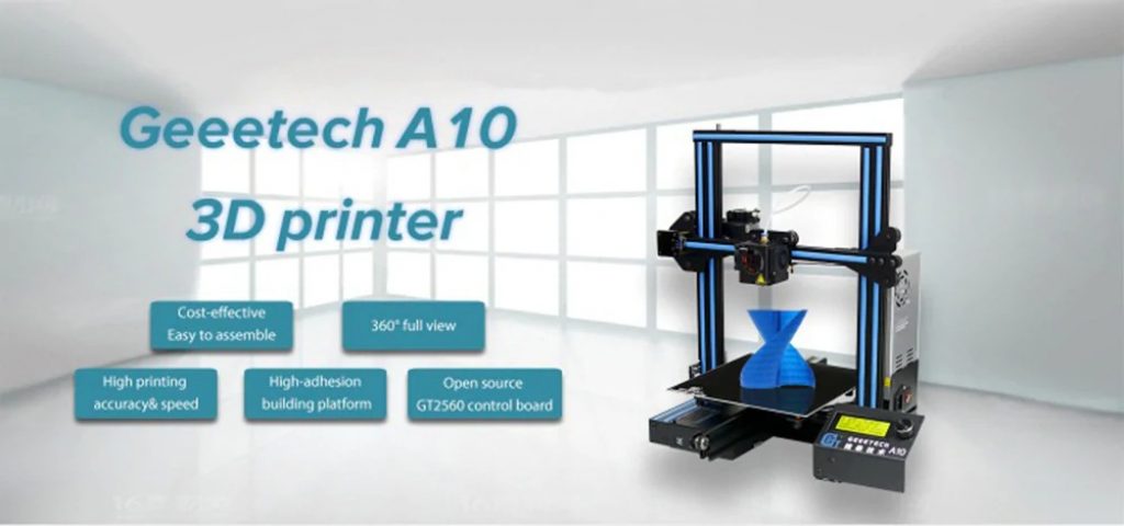coupon, gearbest, Geeetech A10 Quickly Assemble 3D Printer 220 x 220 x 260mm - BLACK EU PLUG
