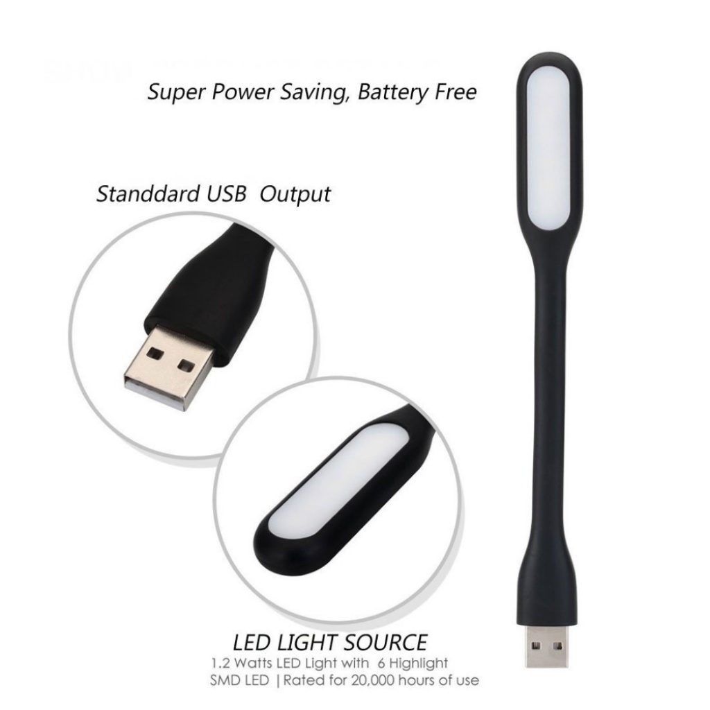 coupon, gearbest, Mini USB LED Light for Laptop Keyboard Power Bank Portable Night Light - BLACK