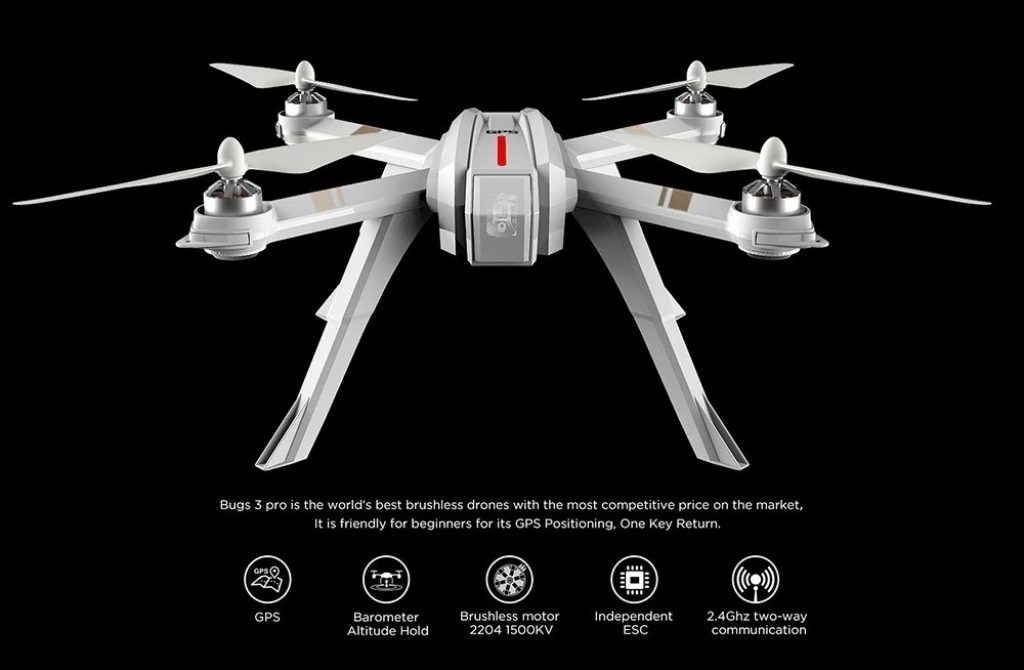 coupon, gearbest, MjxRC Technic B3PRO Little Monster Four-axis Aircraft Toys - WHITE 1080P CAMERA