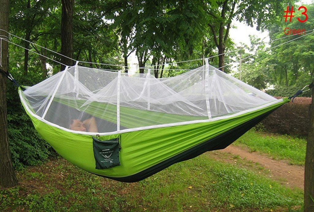 coupon, gearbest, Single Person Parachute Fabric Mosquito Net Hammock