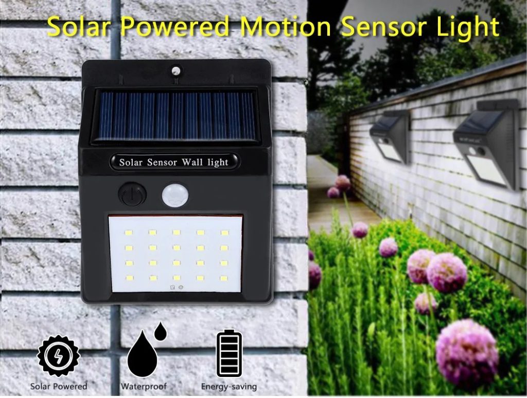 coupon, gearbest, 20-LED Wireless Motion Sensor Solar Light Wall Lamp for Corridor Hallway Gate Courtyard - BLACK PACK OF 2