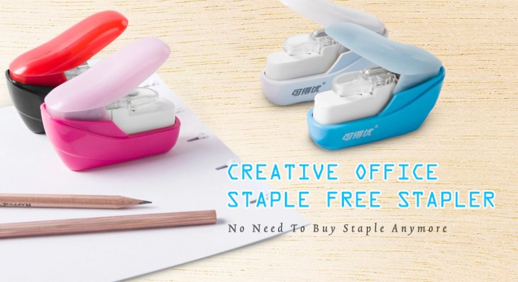coupon, gearbest, Creative Office Light Staple Free Stapler