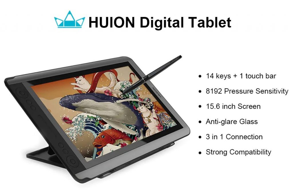 coupon, gearbest, Huion Kamvas GT - 156HD V2 15.6 inch Digital Tablet with 8192 Pressure Sensitivity