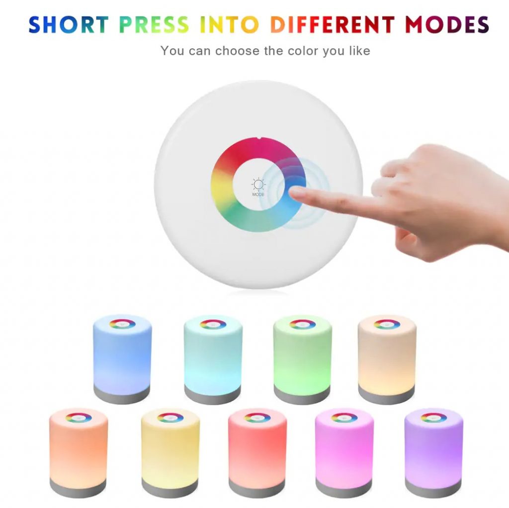 coupon, gearbest, Intelligent Touch Night Light Portable Hook Colorful Lamp