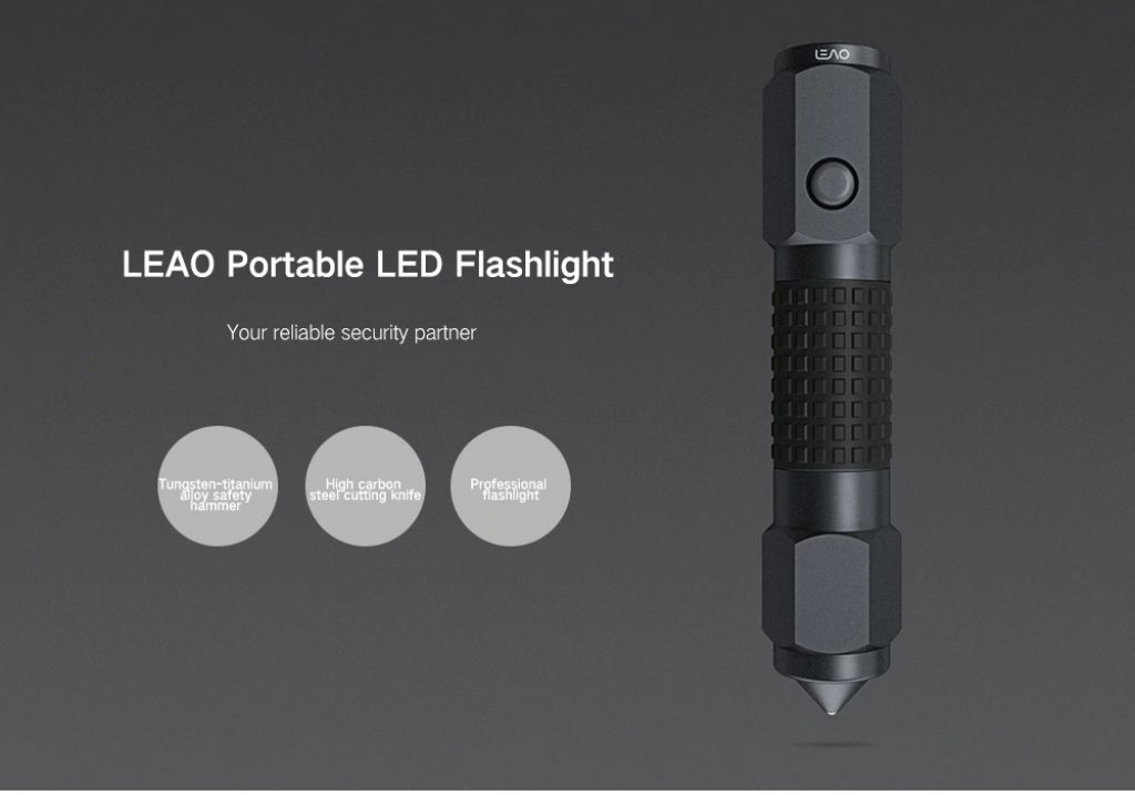 coupon, gearbest, LEAO Portable CREE XP - E2 LED Flashlight from Xiaomi Youpin