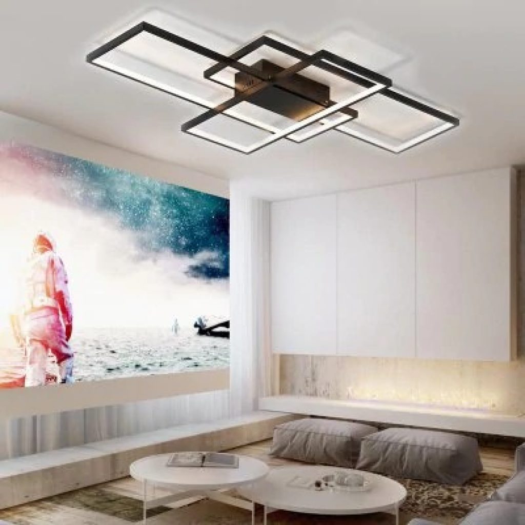 coupon, gearbest, Modern Black LED Flush Mount Ceiling Light Square Combination Shape for Office Meeting Room Living Dining Room Bedrooms - WARM WHITE EU AC220-240