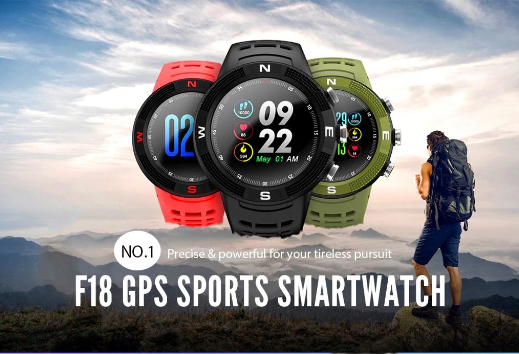 COUPON, GEARBEST, NO.1 F18 GPS Sports Smartwatch
