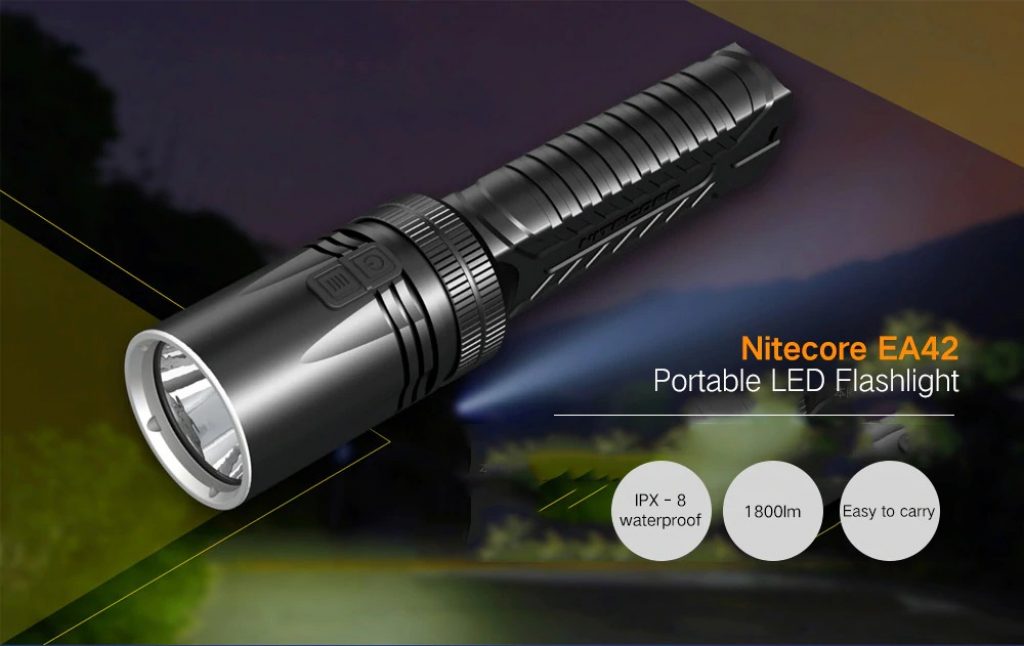 coupon, gearbest, Nitecore EA42 1800lm Portable LED Flashlight