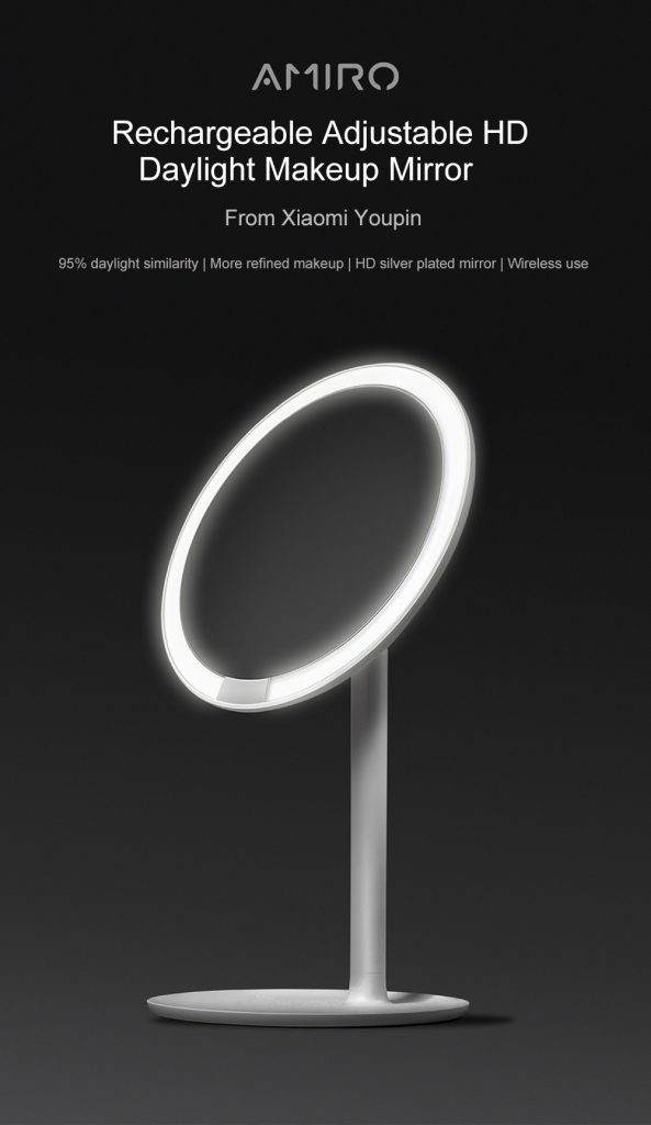 coupon, gearbest, Rechargeable LED HD Makeup Daylight Mirror from Xiaomi Youpin