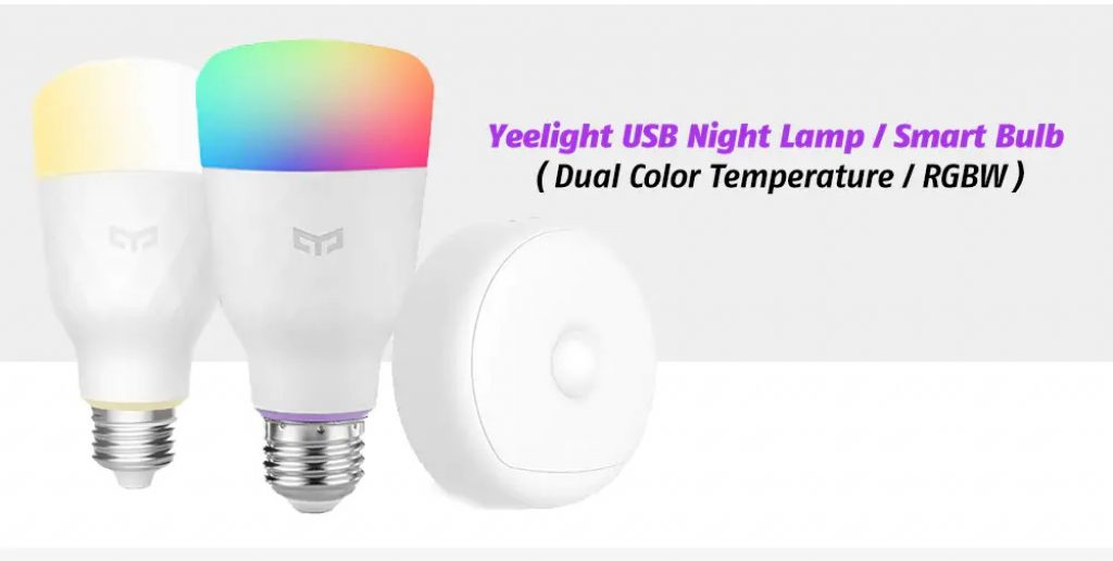 coupon, gearbest, Yeelight USB Night Lamp Smart Bulb ( Dual Color Temperature RGBW ) - WHITE
