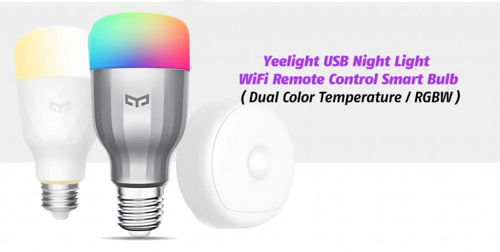 coupon, gearbest, Yeelight USB Night Light WiFi Remote Control Smart Bulb 3PCS - MULTI