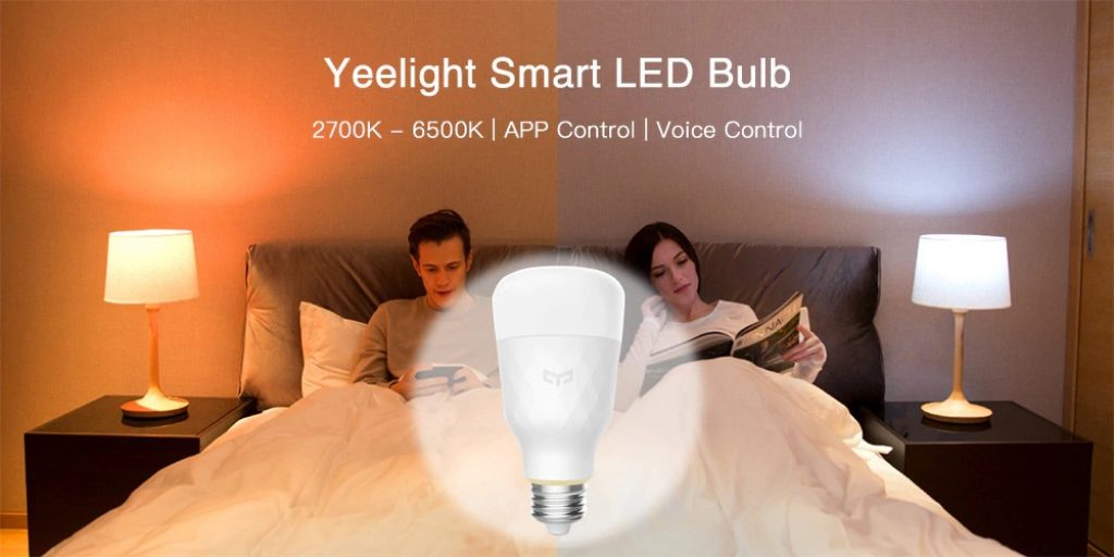coupon, gearbest, Yeelight YLDP05YL Smart LED Bulb Dimmable AC 100 - 240V 10W 2PCS