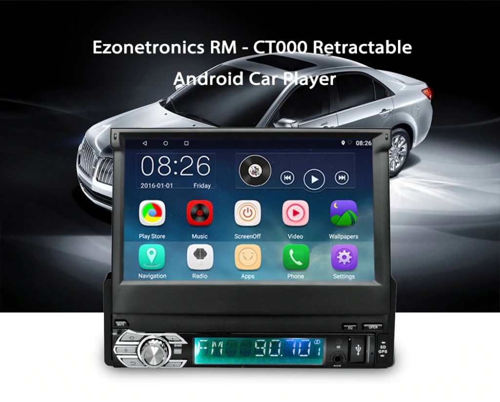 coupon, gearbest, Ezonetronics RM - CT0008 Retractable Android Car Player