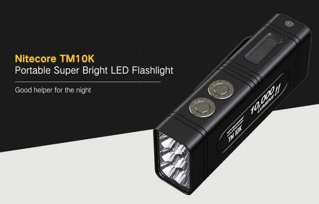 coupon, gearbest, Nitecore TM10K Portable Super Bright LED Flashlight