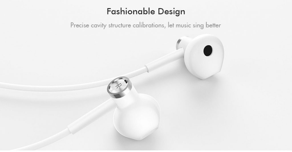 coupon, banggood, Original Xiaomi Type-C Earphone Dynamic Driver+Ceramics Driver In-ear Wired Headphone with Mic - white