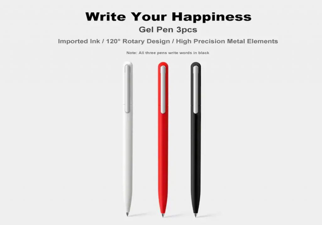 coupon, gearbest, Rotary Gel Pen 3pcs from Xiaomi youpin