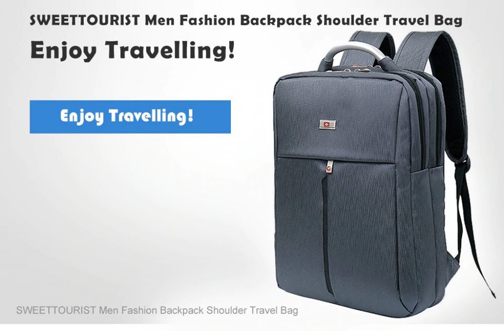 coupon, gearbest, SWEETTOURIST Men Fashion Backpack Shoulder Travel Bag