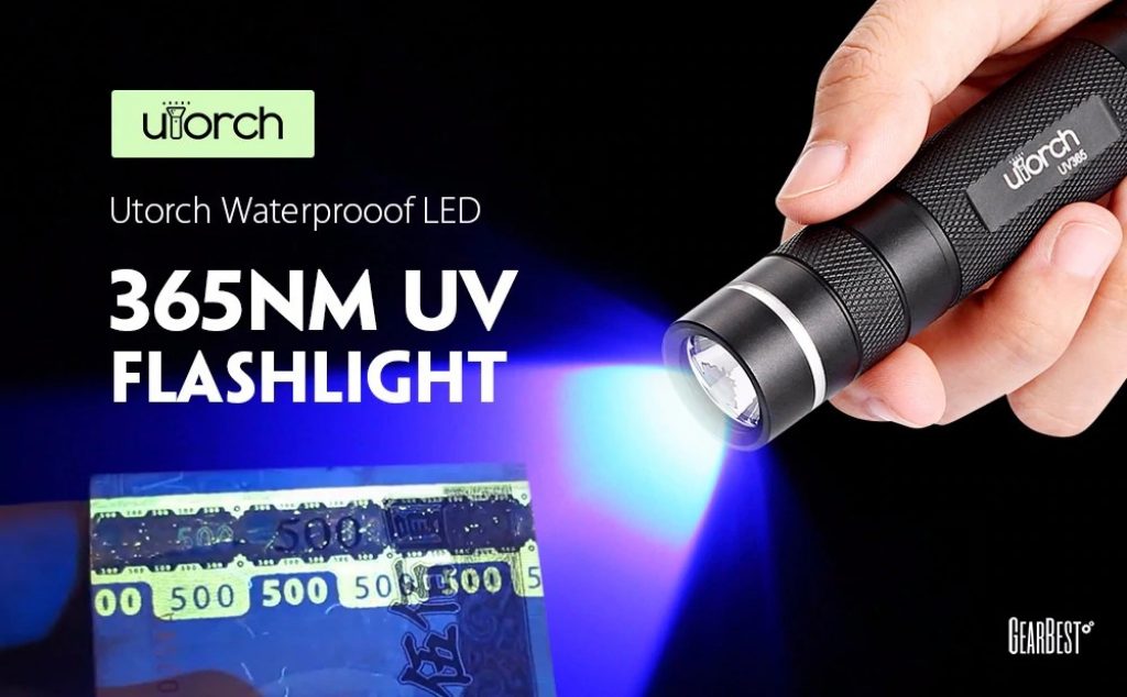 coupon, gearbest, Utorch Waterproof 365nm UV LED Flashlight