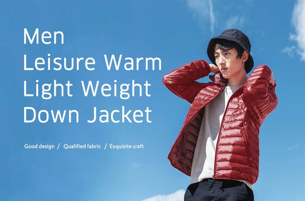 coupon, gearbest, 90FUN Men Leisure Down Jacket Warm Light Weight