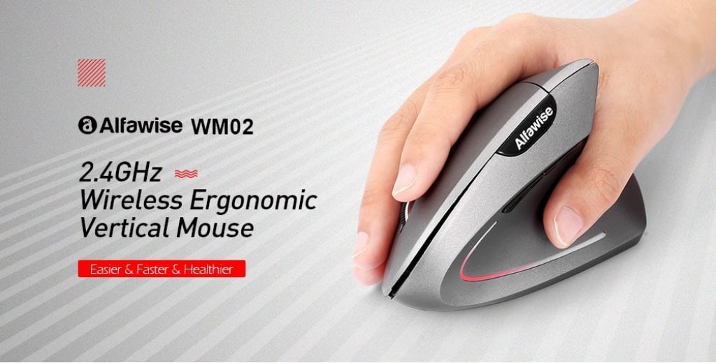 coupon, gearbest, Alfawise WM02 Vertical Wireless 2.4GHz Mouse