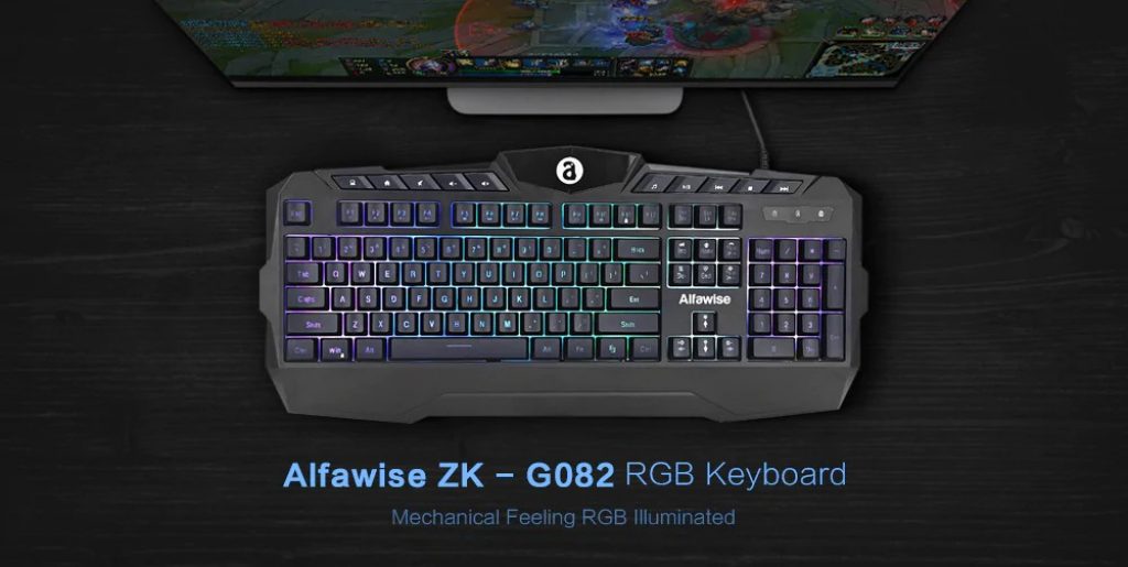 coupon, gearbest, Alfawise ZK - G082 RGB Membrane Keyboard