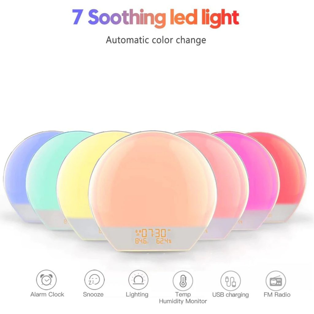 coupon, gearbest, BRELONG Rechargeable Multifunction LED Night Light Alarm Clock