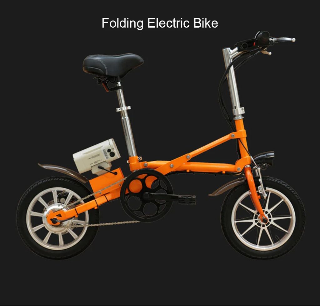 coupon, gearbest, CityMantiS TD - 14 Outdoor 8.8Ah Battery Smart Folding Electric Bike Moped Bicycle - ORANGE