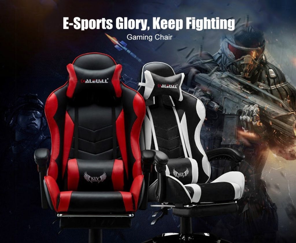 coupon, gearbest, E-Sports Gaming Chair with Steel Feet Support