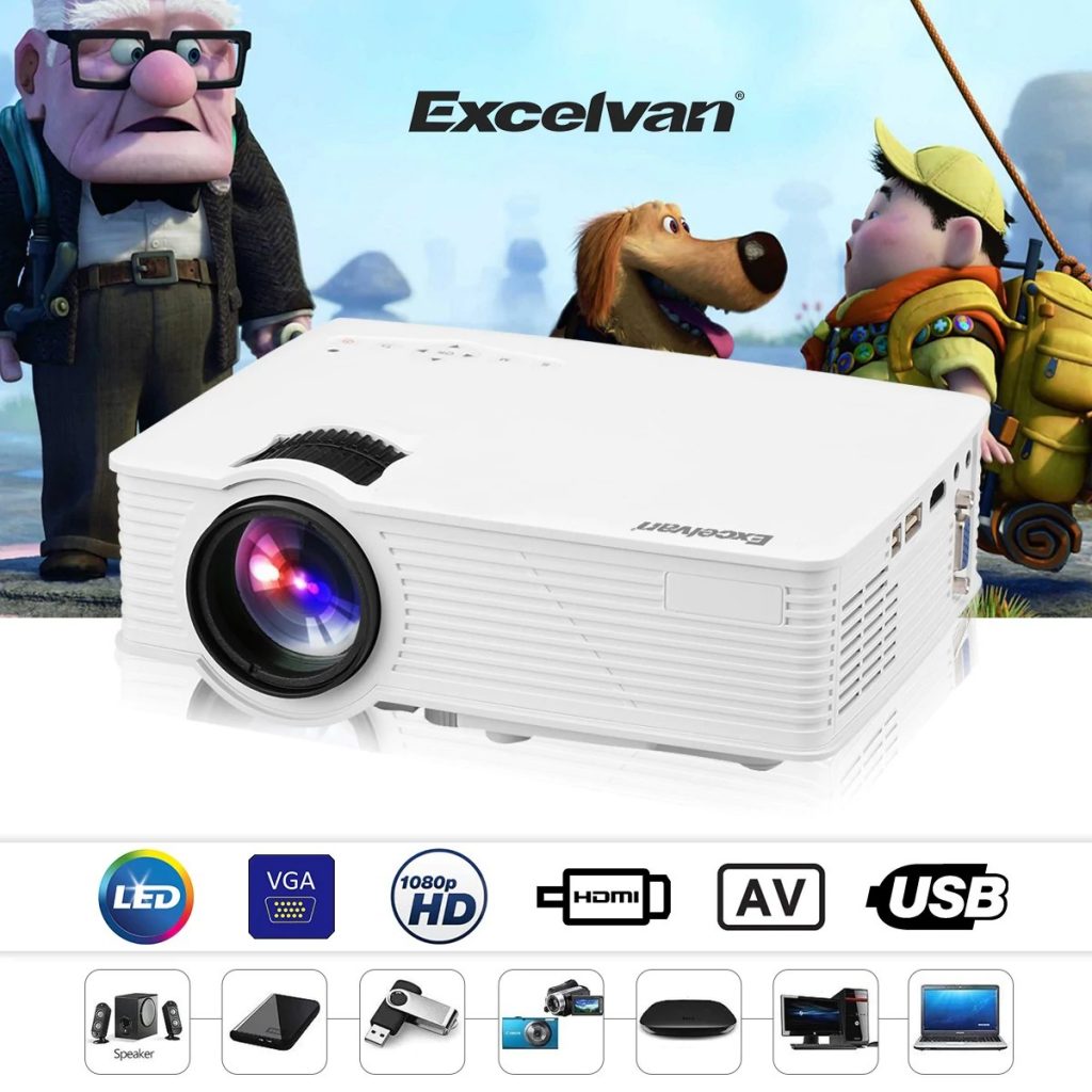 coupon, gearbest, Excelvan mini LED projector 800x480 pixels 1200 lumens Home Cinema theater