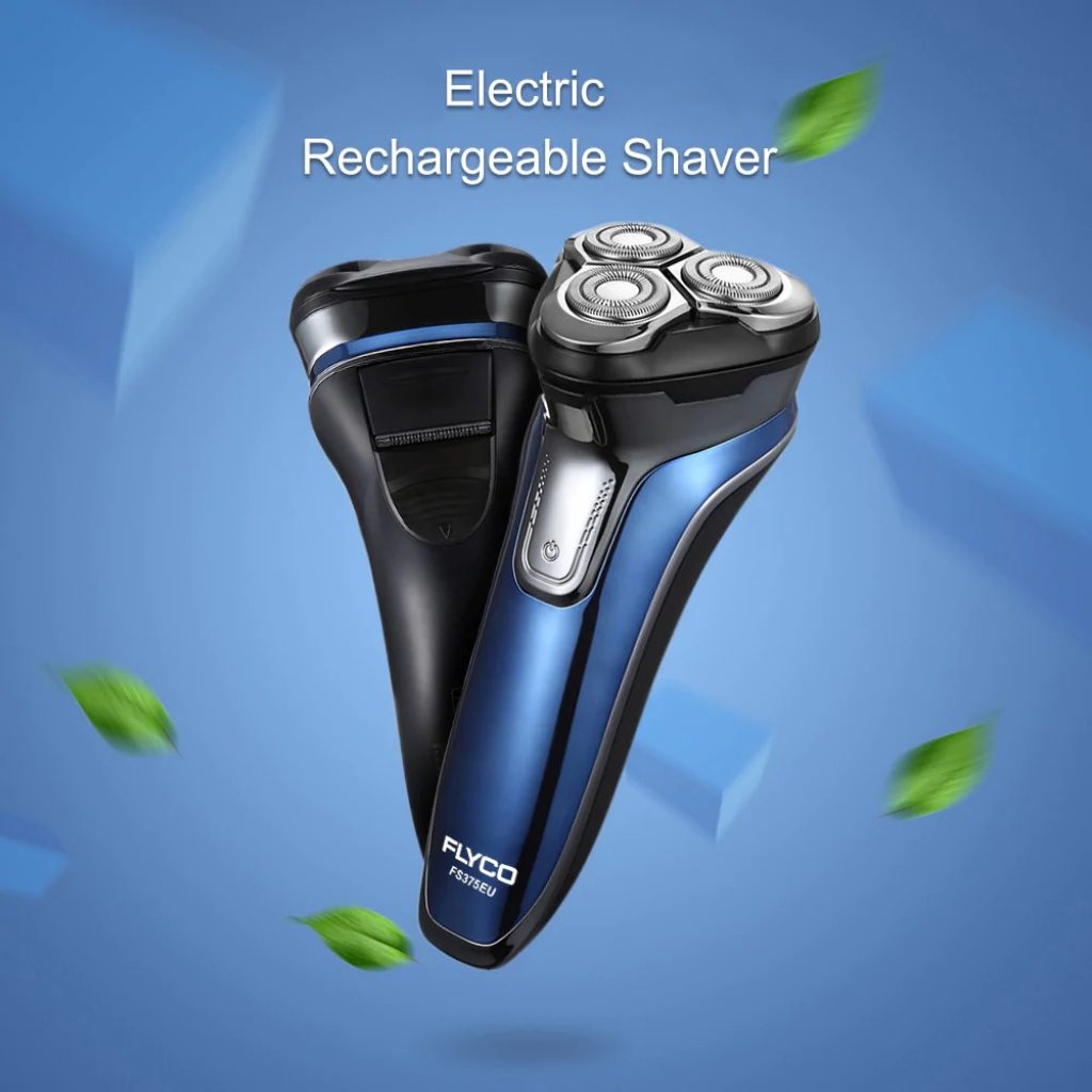 coupon, gearbest, FLYCO FS375EU Electric Rechargeable Shaver Wet Dry Rotary Razor for Men